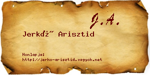 Jerkó Arisztid névjegykártya